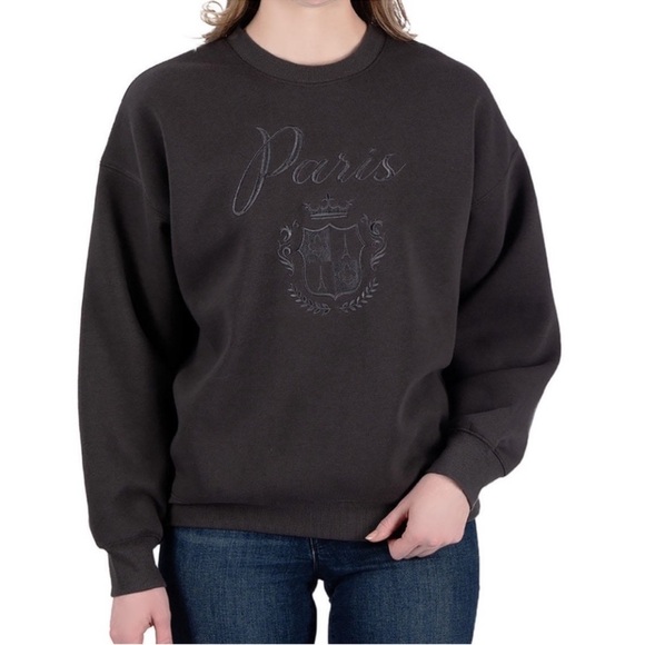 State of Mine Paris Embroidered Logo Dark Grey Sweatshirt Size‎ X-small - Picture 1 of 8